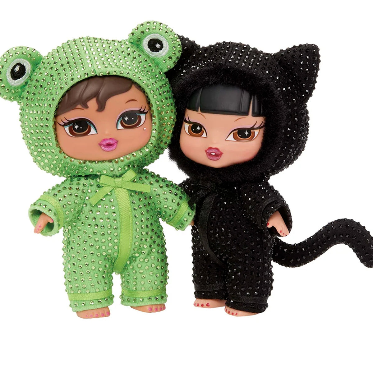 MGA Bratz Bratziez Bling Series Plush Pendant Blind Box (PRE-ORDER) - Complete green plush pendant example; adjacent black tail cropped; random design not guaranteed