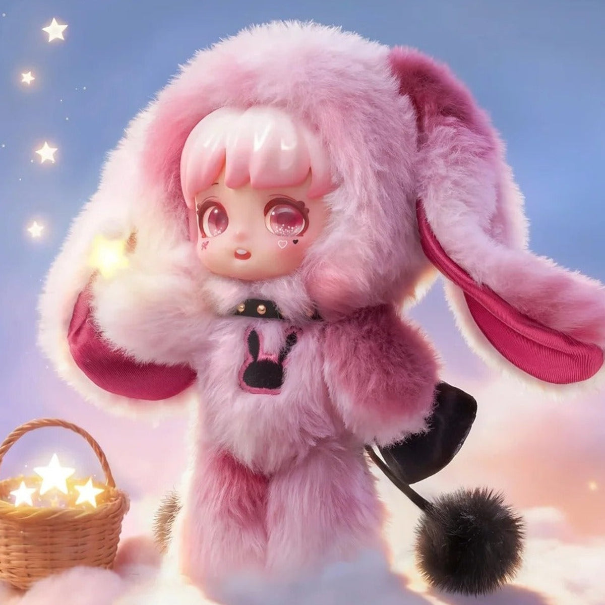 Miana Magical Elf Adventure pink Dream Bunny ears, chest motif and tail detail; series example