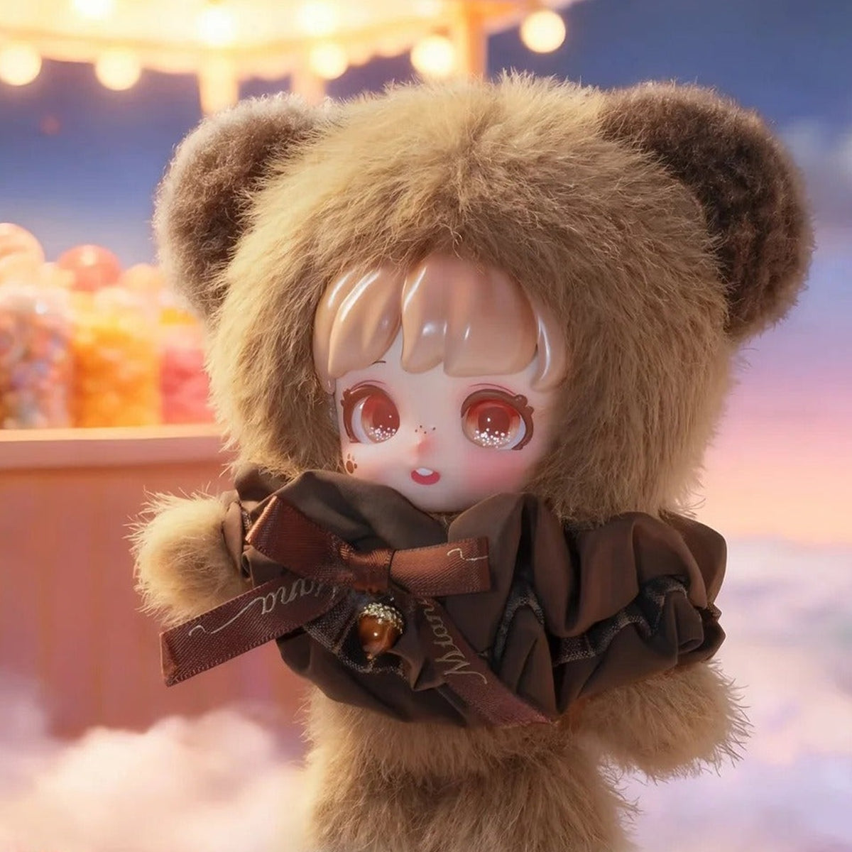 Miana Magical Elf Adventure brown bear-style hood and costume collar detail; series example