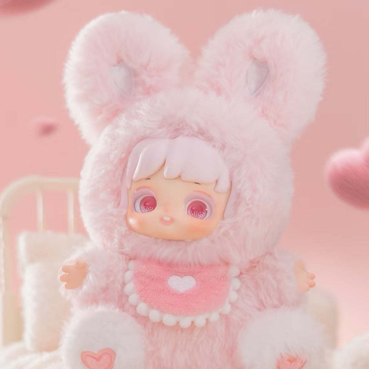Miana Nighty-night To You Series Scented Plush Dolls, Blind Box【JOTOYS】 - Pink Miana plush detail with round ears and heart bib; lower feet cropped; random design not guaranteed; display props not included