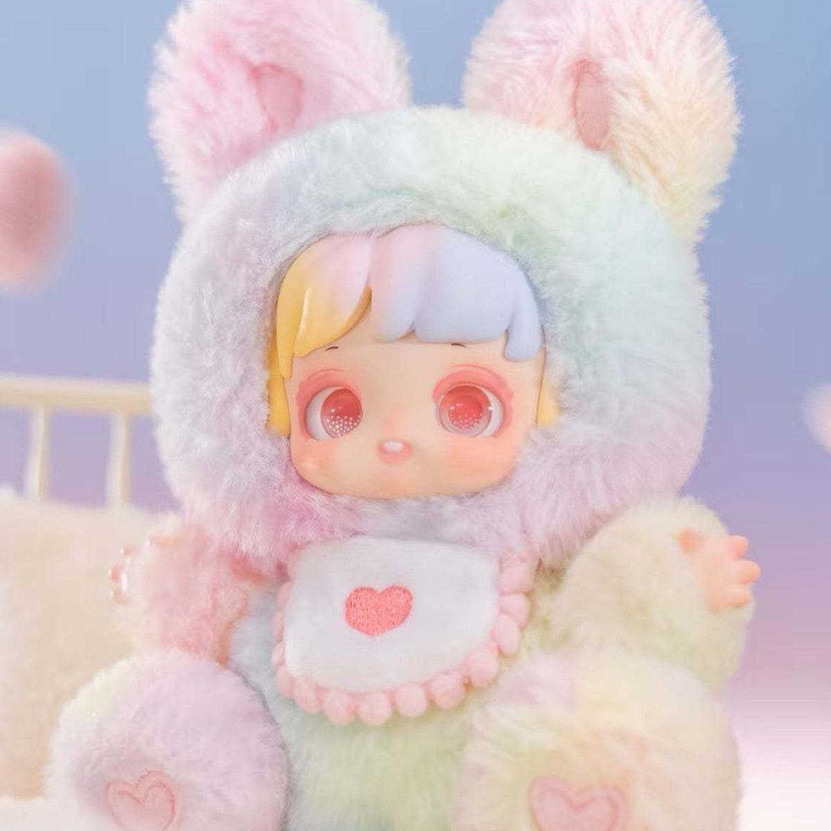 Miana Nighty-night To You Series Scented Plush Dolls, Blind Box【JOTOYS】 - Pastel multicolored Miana plush detail with heart bib; upper ears and lower feet cropped; random design not guaranteed; display props not included