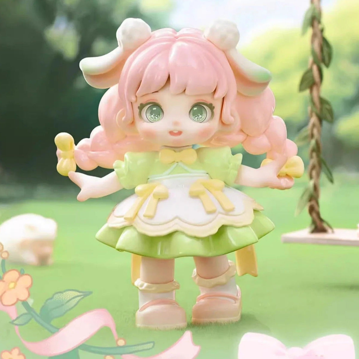 Miana Tea Party In The Forest Series Figures Blind Box - Green outfit design example; random design not guaranteed