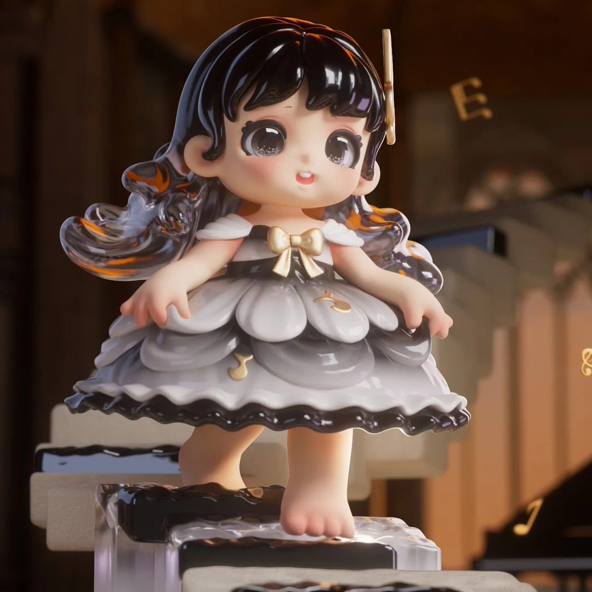 Miana The Sleeping Castle Series Figures, Blind Box - Black and white dress complete design example; random design not guaranteed