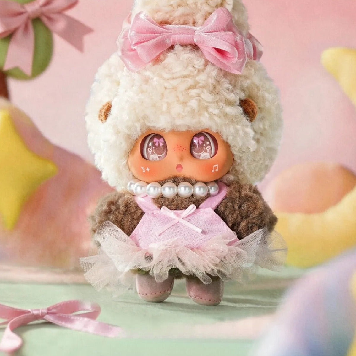 Micoco & Nono Moonlit Whispers Series Plush Pendant Blind Box - Moonlit Whispers plush pendant body detail with upper costume cropped; random design not guaranteed