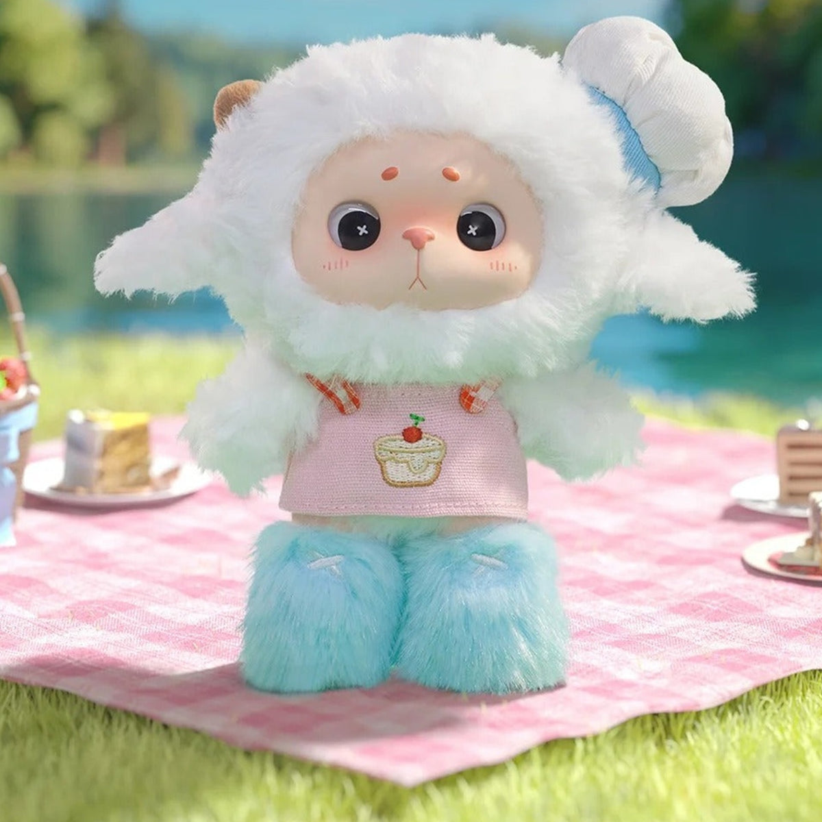 Miehuhu Ultimate Chill Manual Series Plush Pendant Blind Box - Complete blue-legged sheep plush pendant body; display props not included; random design not guaranteed