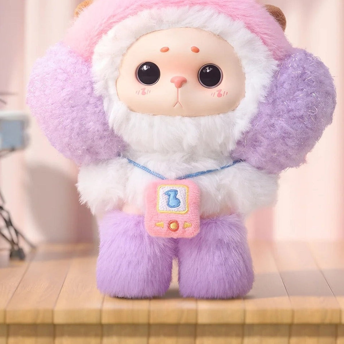 Miehuhu Ultimate Chill Manual Series Plush Pendant Blind Box - Purple plush pendant body with upper hat cropped; display props not included; random design not guaranteed