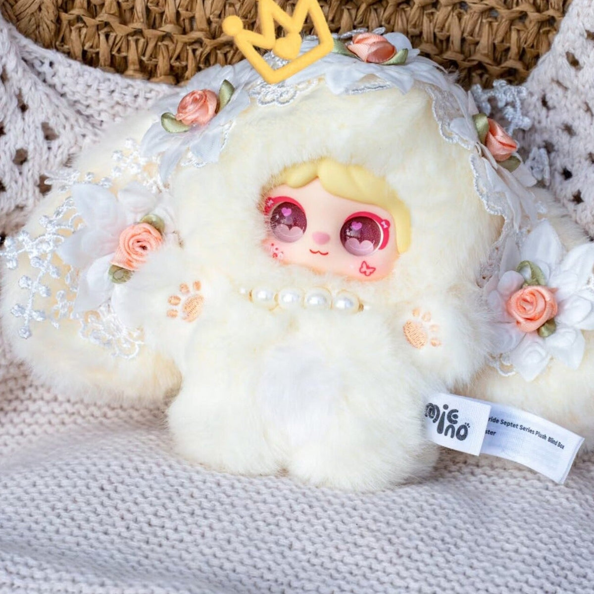 Mielno Bridal Septet Series Plush Pendant Blind Box - Bridal plush pendant body with upper crown cropped; display props not included; random design not guaranteed
