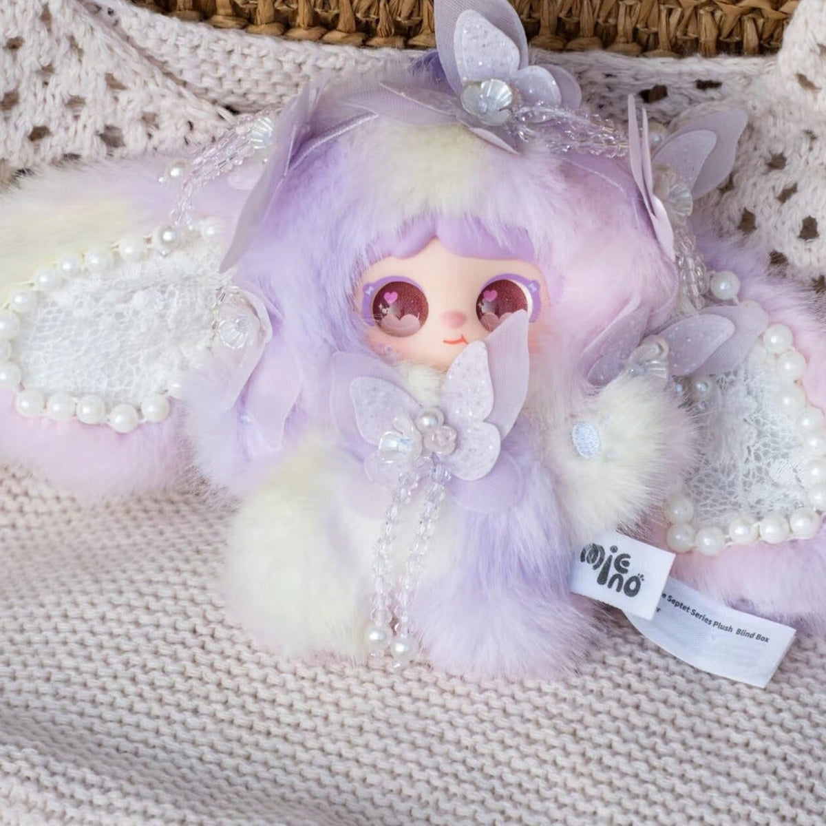 Mielno Bridal Septet Series Plush Pendant Blind Box - Butterfly bridal plush pendant body with upper butterfly accessory cropped; display props not included; random design not guaranteed