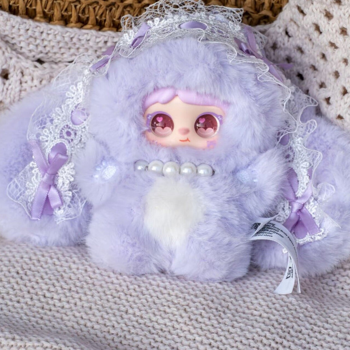 Mielno Bridal Septet Series Plush Pendant Blind Box - Complete lilac bridal plush pendant example with lace veil; display props not included; random design not guaranteed