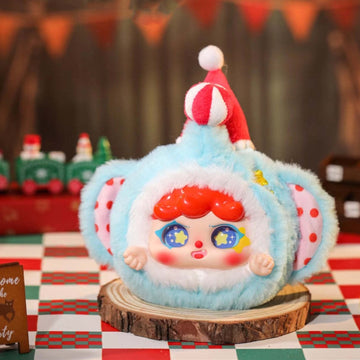 MIGO Dream Circus Series Plush Dolls, Blind Box - Complete round blue plush example with red and white party hat; random design not guaranteed