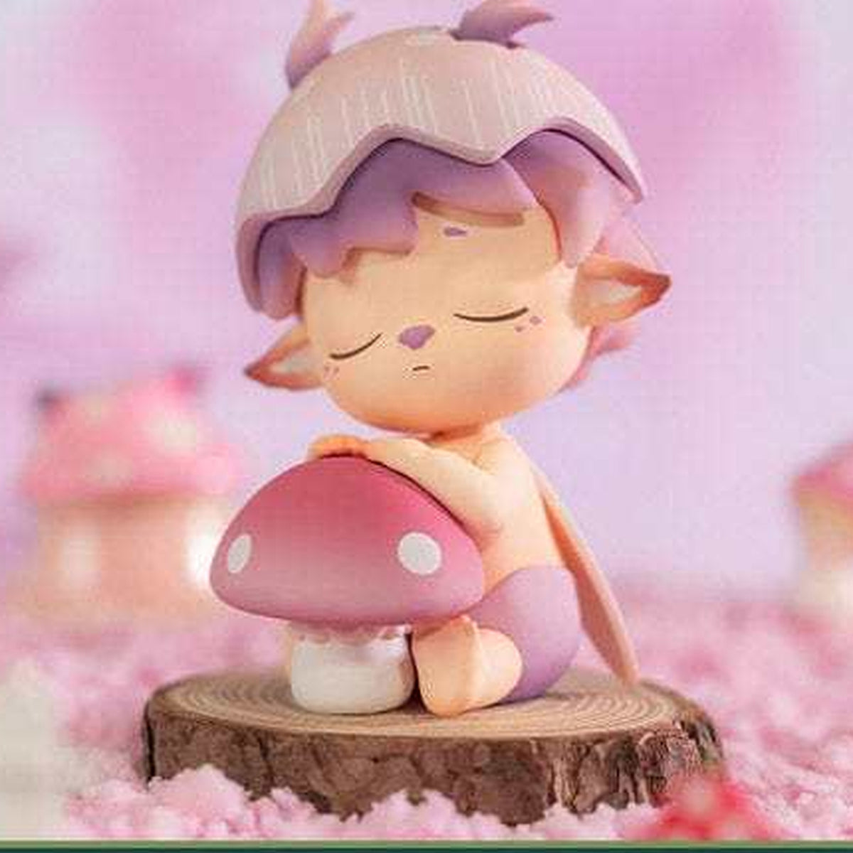 MiMi Adventure Series Figures, Blind Box【Heyone】 - Seated figure example with pink mushroom and upper hair decoration cropped; random design not guaranteed
