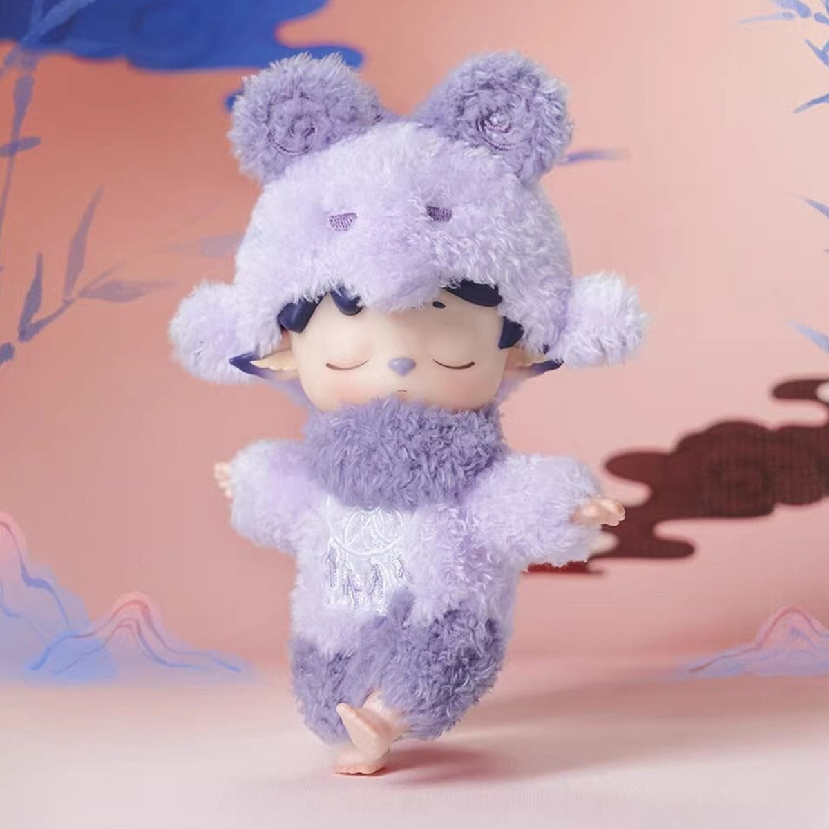 MIMI Leisurely Elf Vinyl Plush Dolls, Blind Box - Purple mouse complete plush example; random design not guaranteed
