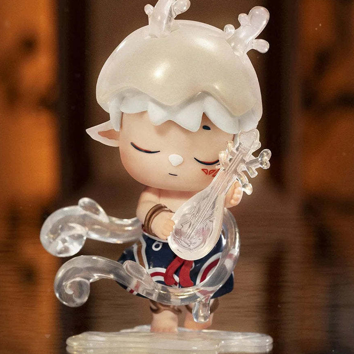 Mimi Leisurely Immortal Series Figures, Blind Box - White translucent instrument complete figure example; random design not guaranteed