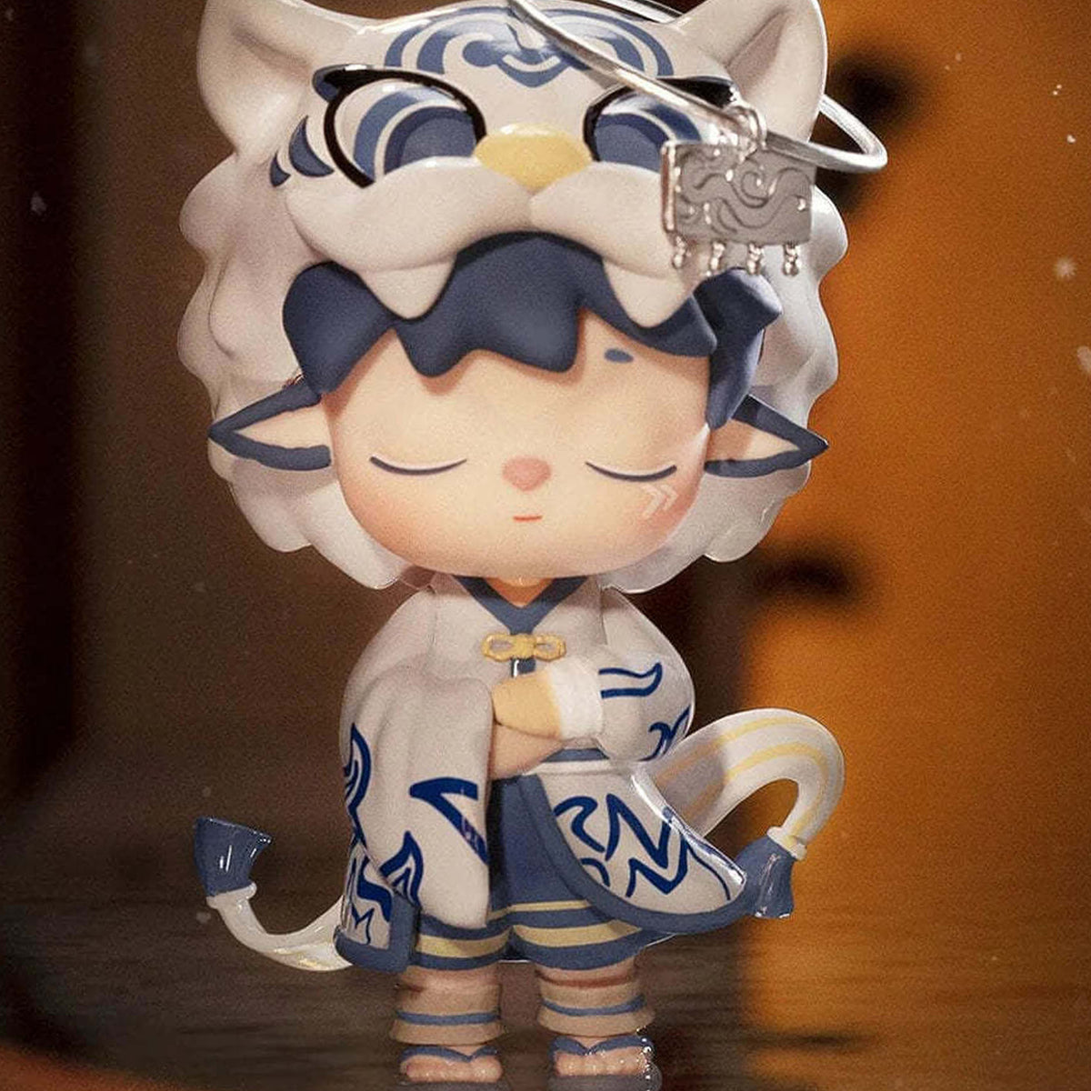 Mimi Leisurely Immortal Series Figures, Blind Box - Blue porcelain outfit figure detail with upper hat cropped; random design not guaranteed