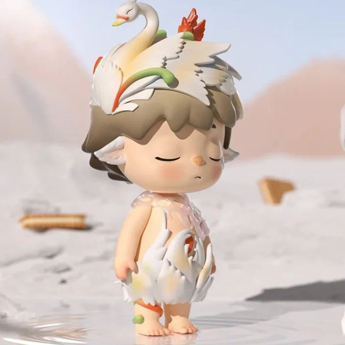 MIMI Little World Sweet Conquests Series Figures, Blind Box - Swan outfit design detail with upper swan head cropped; random design not guaranteed