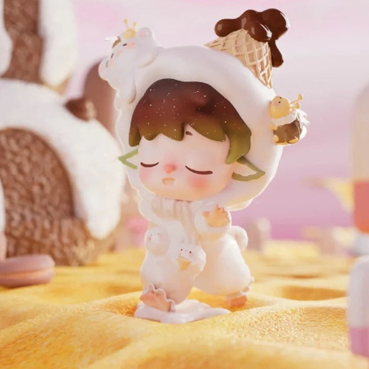 MIMI Little World Sweet Conquests Series Figures, Blind Box - White ice-cream outfit complete figure example; random design not guaranteed