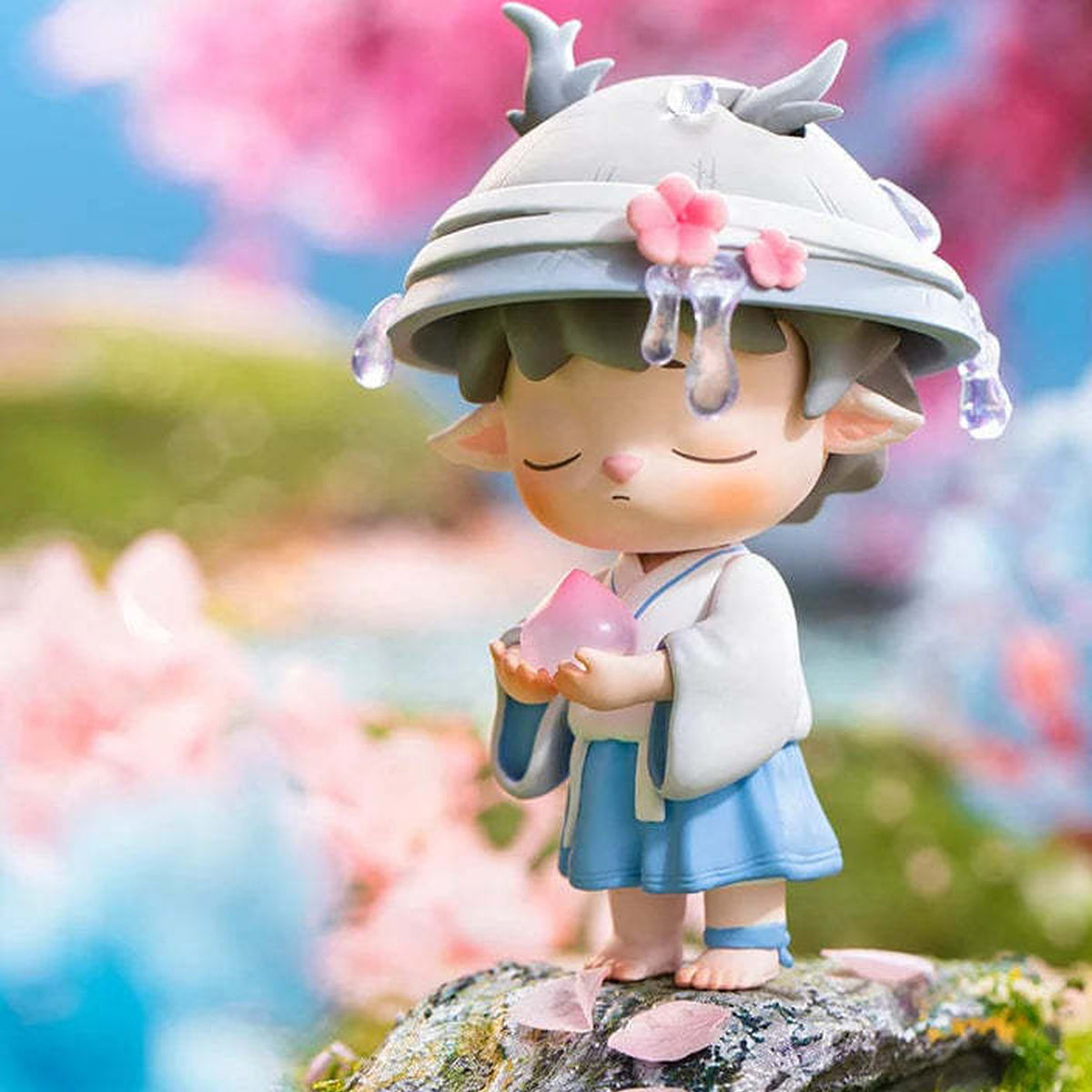 MiMi Peach Flower Series 2 Figures, Blind Box【Heyone】 - Blue outfit complete figure example; random design not guaranteed