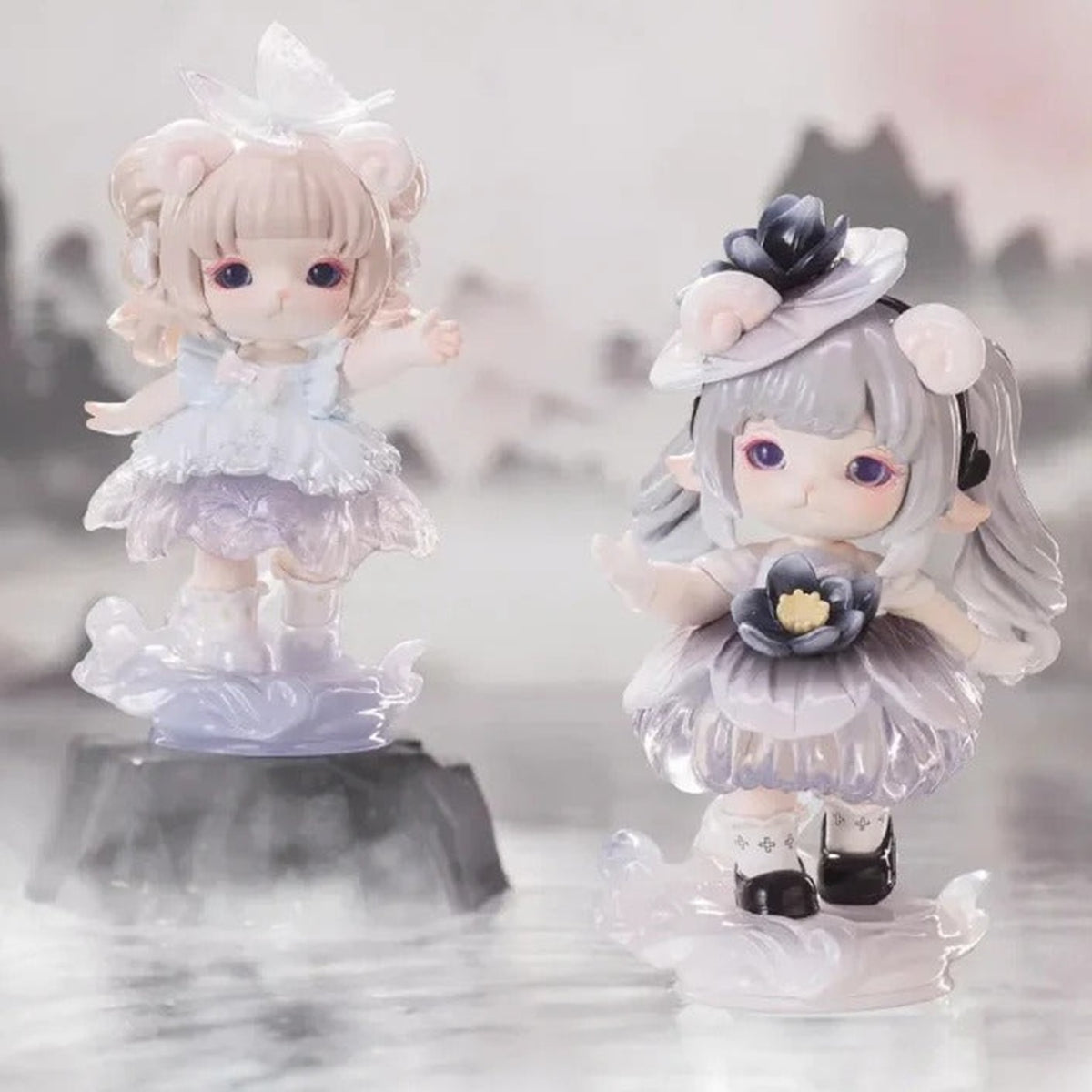 MIMIA Art Of Forgotten Dream Series Figures, Blind Box - Complete pale and dark outfit figure examples with display bases; random design not guaranteed