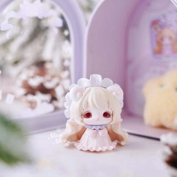 MIMIA Children's Dream House Mini Series Figures, Blind Box - Complete pale pink mini figure example; random design not guaranteed