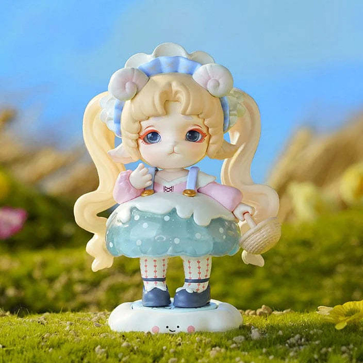 MIMIA Field Fun Series PVC Figures, Blind Box - Complete yellow-haired figure example with blue outfit; random design not guaranteed