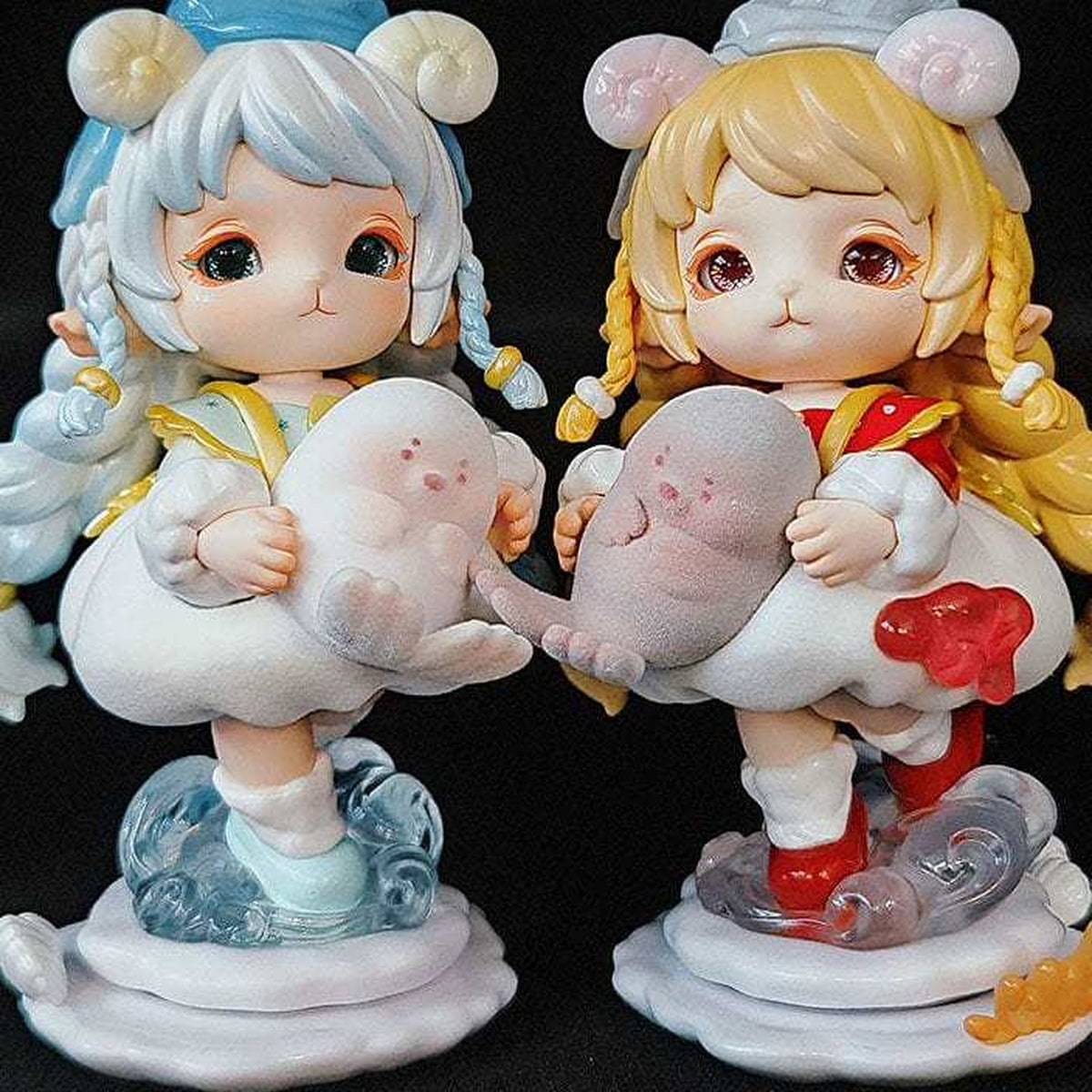 MiMia Mystery Ocean Series PVC Figures, Blind Box - Figure comparison with complete bodies and upper headwear edges cropped; random design not guaranteed