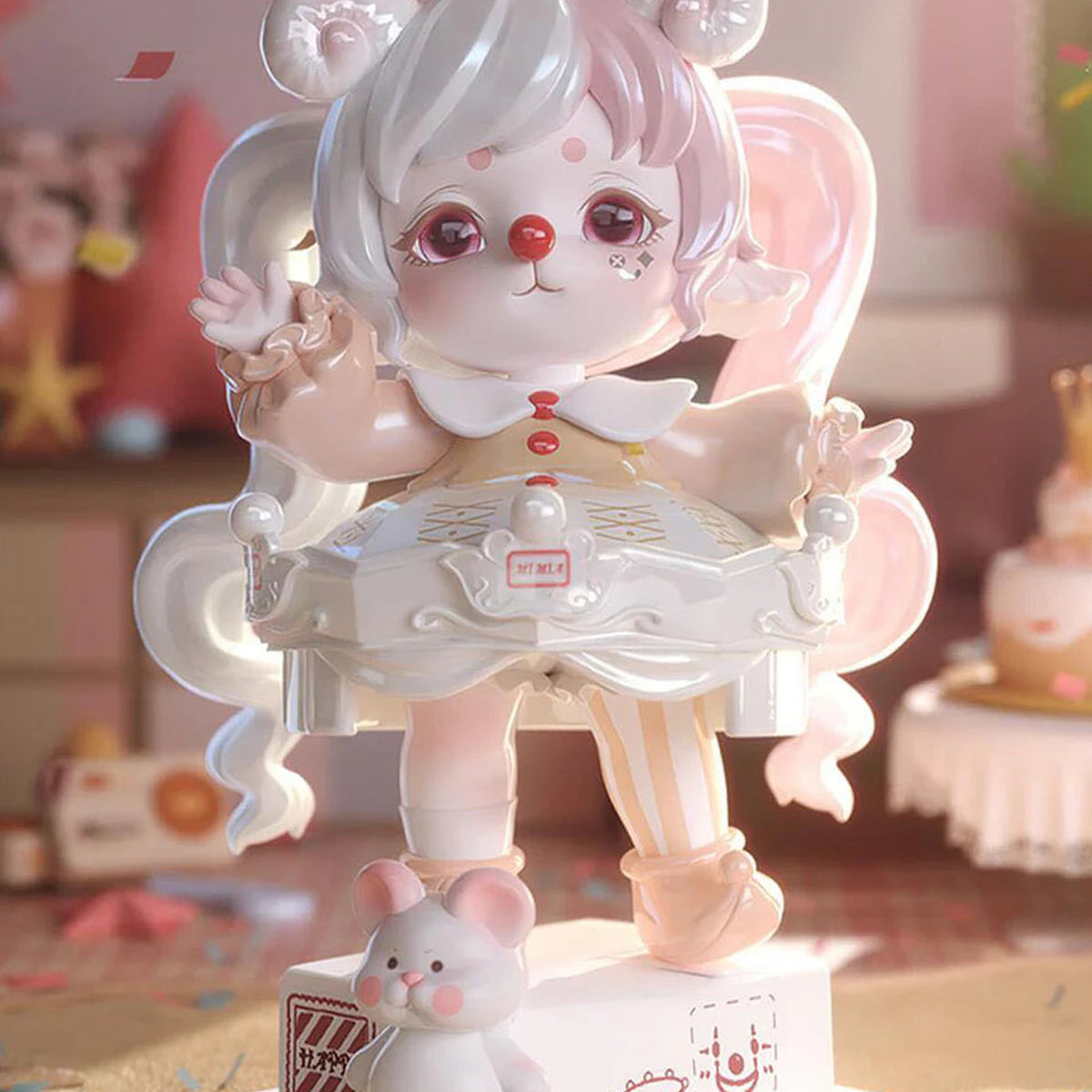 Mimia Once Upon a Time Series Figures, Blind Box - Pink hair figure detail with upper bow cropped; random design not guaranteed