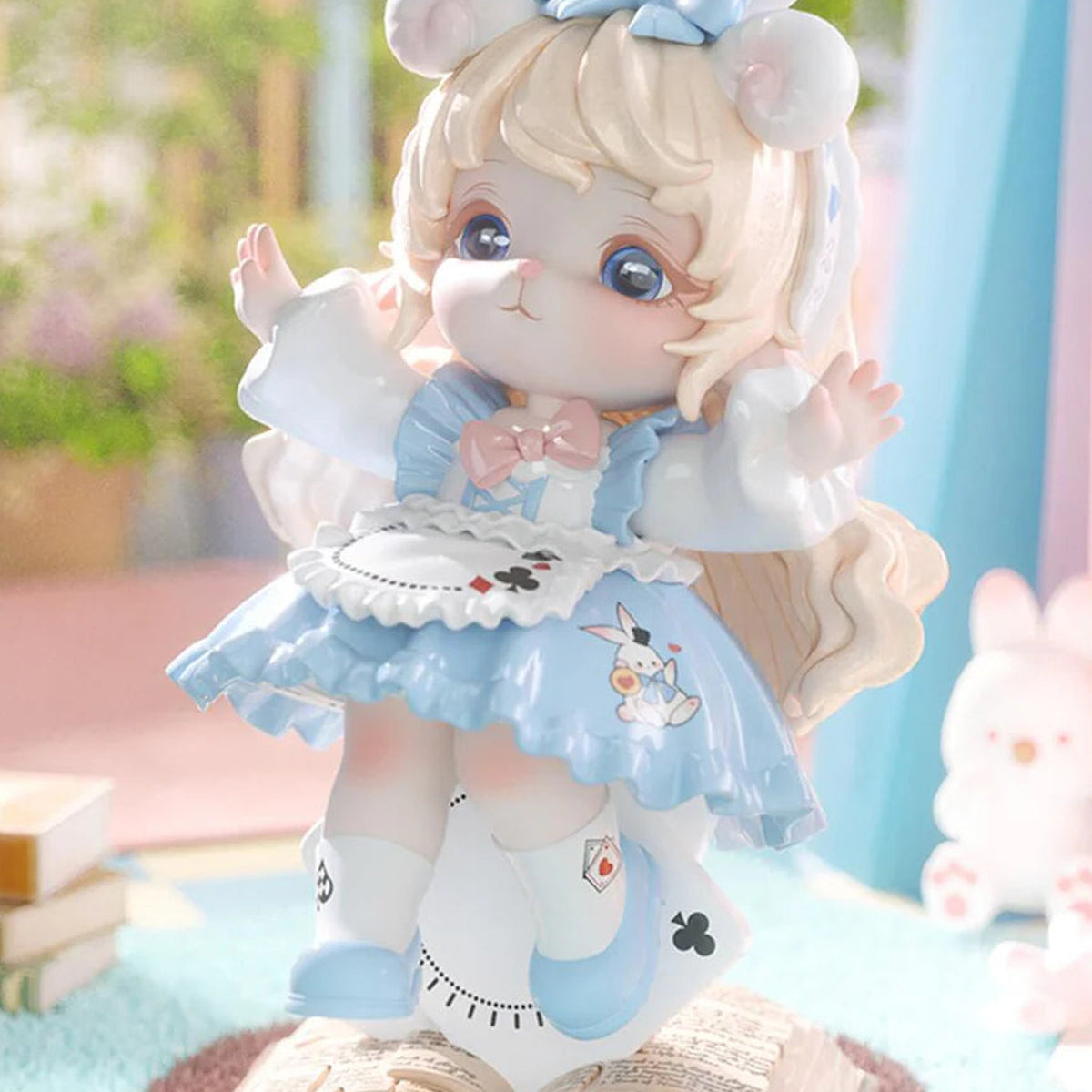Mimia Once Upon a Time Series Figures, Blind Box - Blue dress figure detail with upper rabbit ears cropped; random design not guaranteed