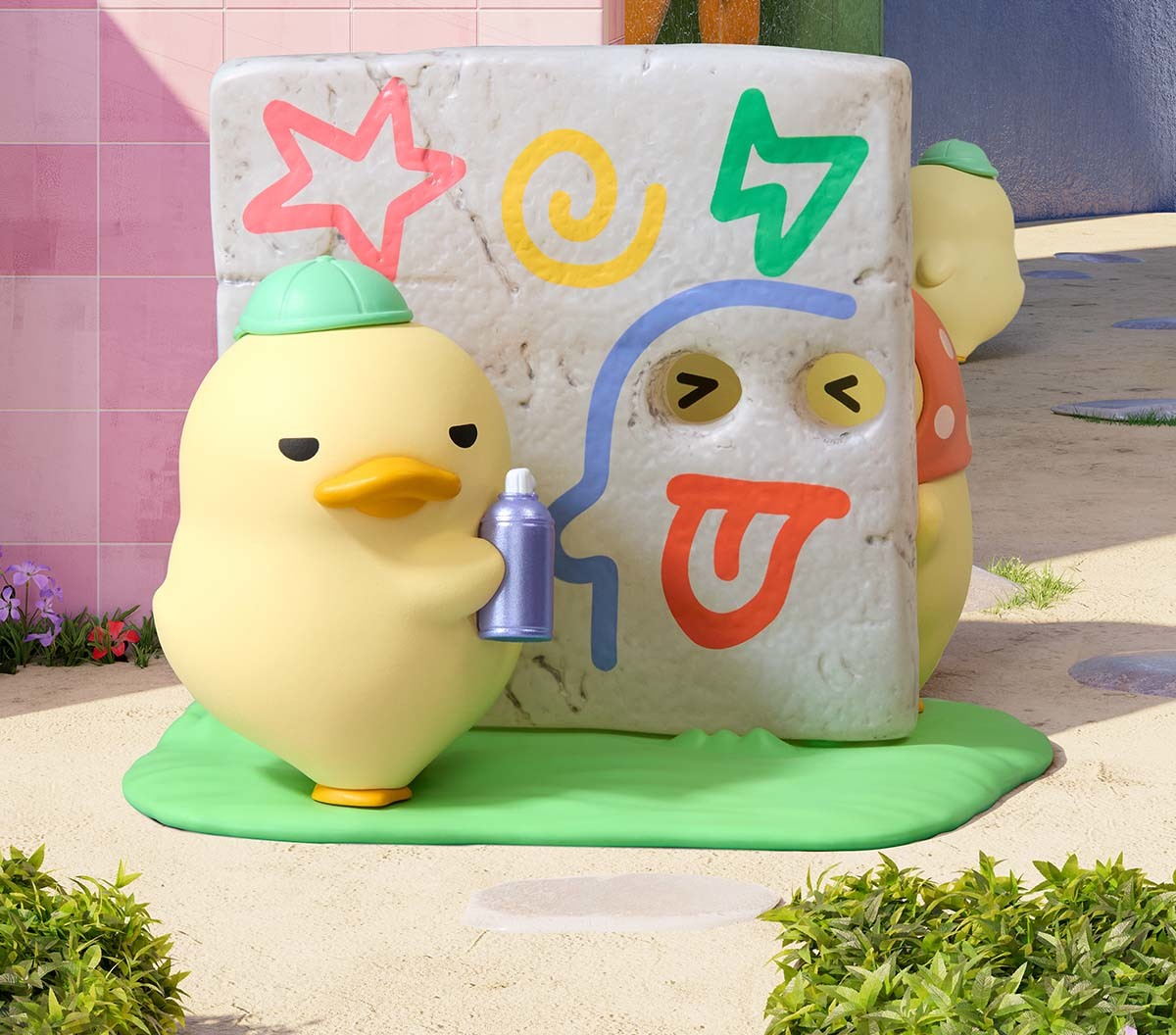 mini DUCKOO Citywalk Graffiti Artists design; scene props not included