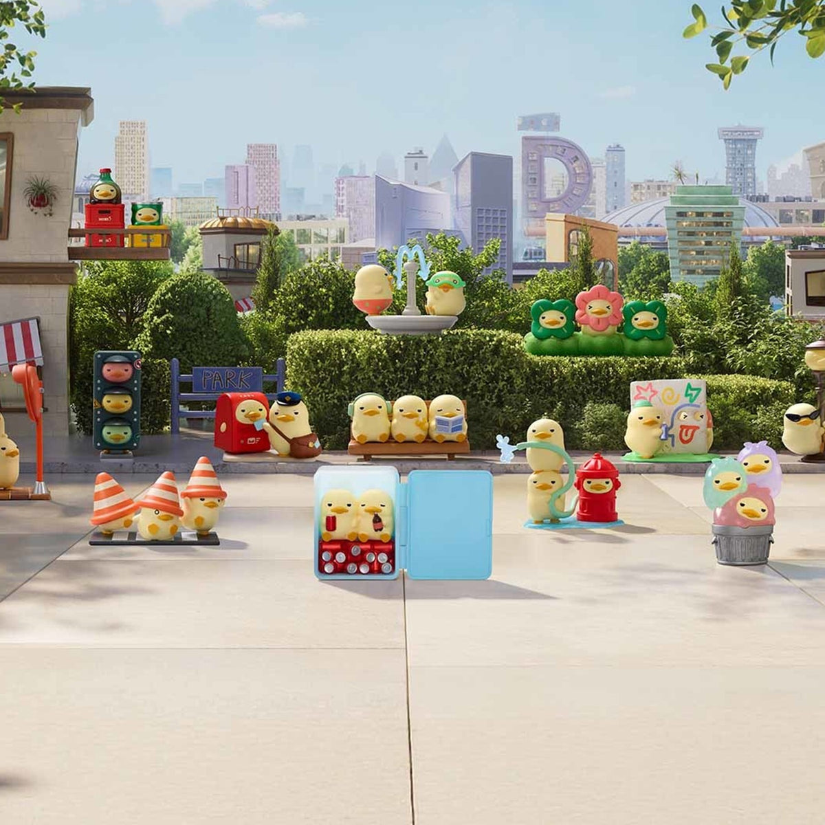 mini DUCKOO Citywalk figure blind-box series: possible designs in a city scene; not a guaranteed delivered lineup