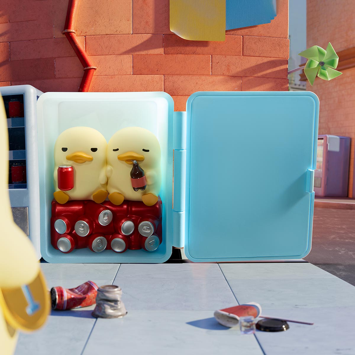 mini DUCKOO Citywalk character displayed in a miniature city scene