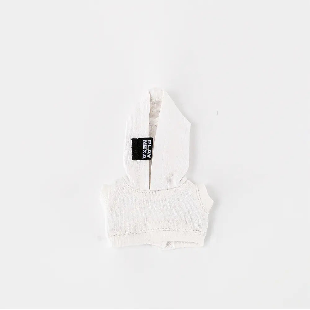 Labubu / The Monsters 10cm Outfit · Mini Hoodie V4｜Doll Clothes, Figure Not Included – Independent Retailer - Doll Outfit - White doll outfit detail view 7 | KikiBuddies