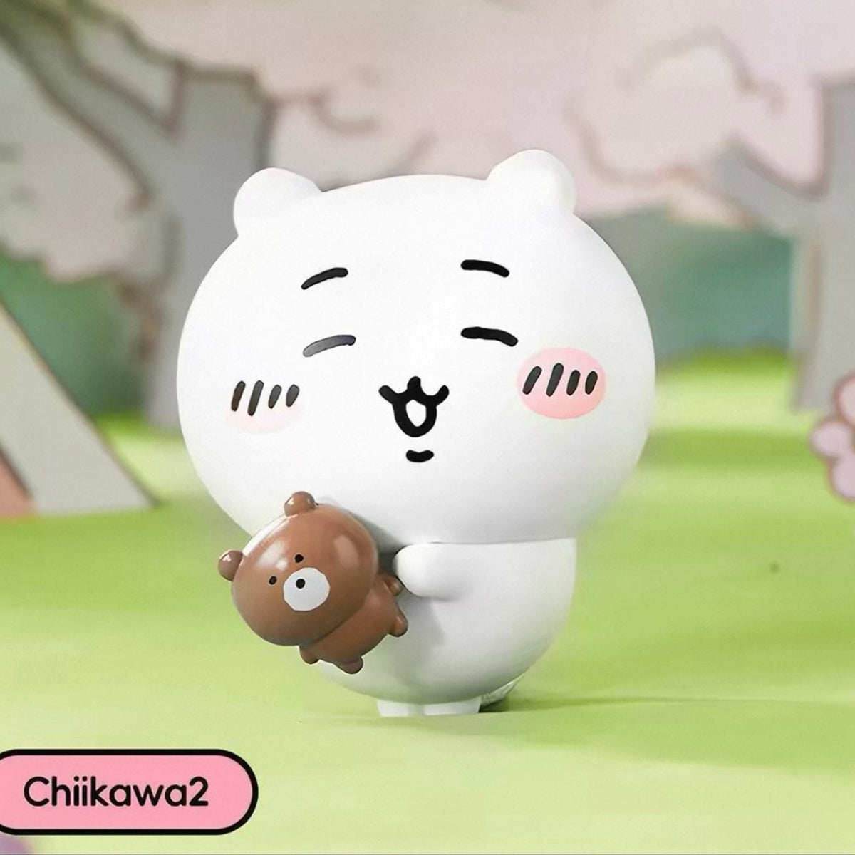 MINISO Chiikawa Happy Buddies Series Figure Blind Box - Chiikawa with bear design example; random design not guaranteed