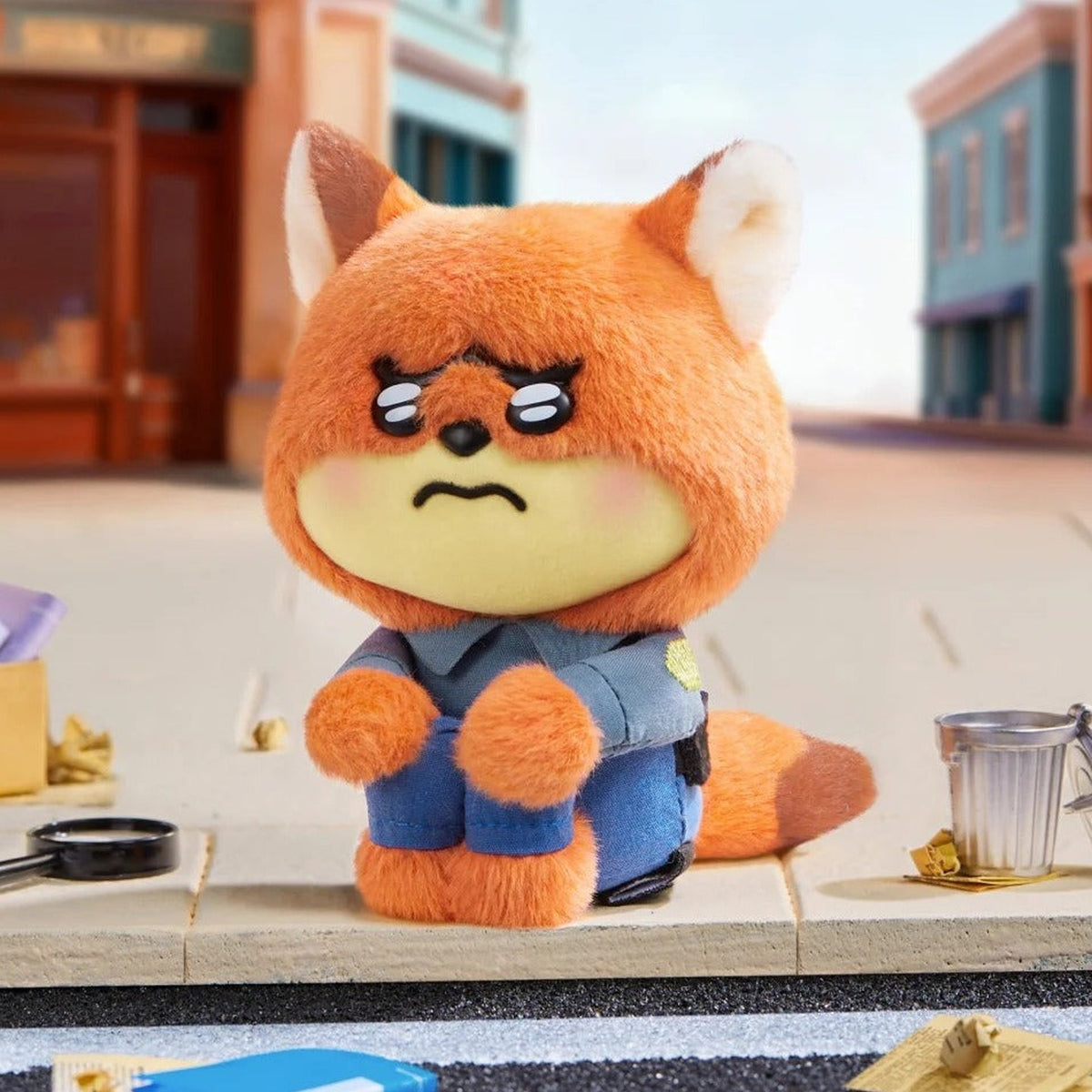 MINISO Zootopia 2 Worry Diaries Series Plush Pendant Blind Box - Complete orange fox plush pendant in blue jacket; display props not included; random design not guaranteed