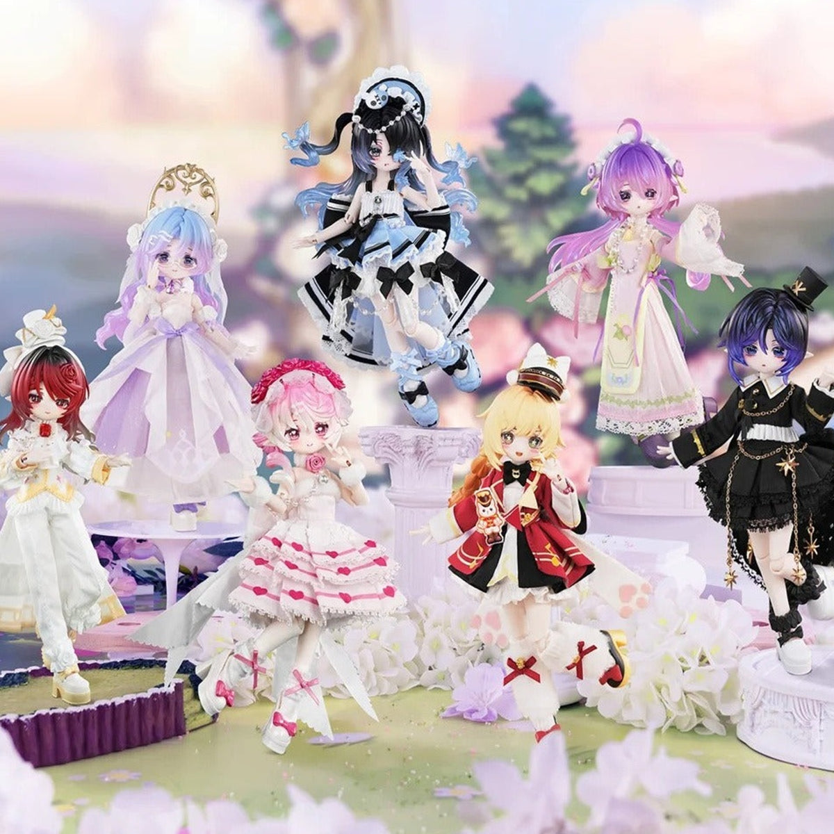 Minty × Aobi Island Dreamland Series 1/12 Action Figure BJD Blind Box (PRE-ORDER) - Dreamland series design comparison; pictured characters are not guaranteed; random design not guaranteed