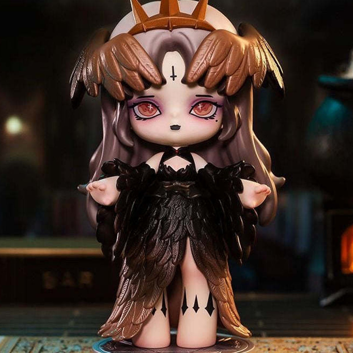 Misya Incredible Magic Academy Blind Box - Complete black-outfit figure example with feathered costume; random design not guaranteed