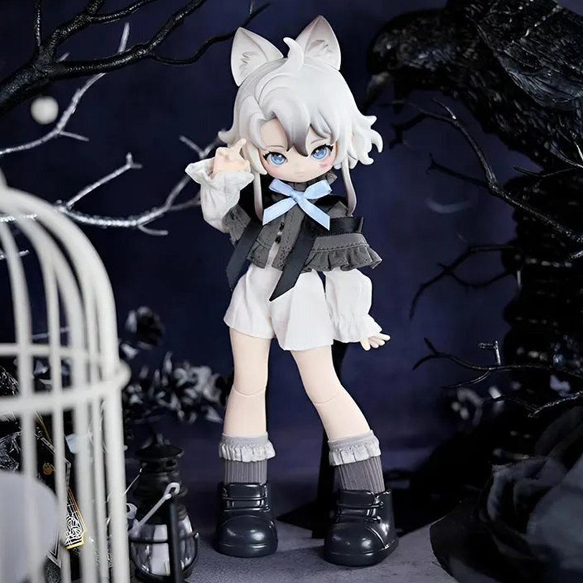 MISYA Museum Of The Weird Series 1/8 Scale BJD Blind Box - White-haired cat-ear design example; random design not guaranteed