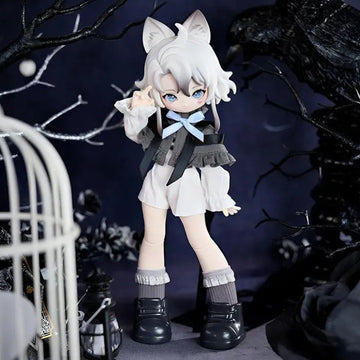 MISYA Museum Of The Weird Series 1/8 Scale BJD Blind Box - White-haired cat-ear design example; random design not guaranteed