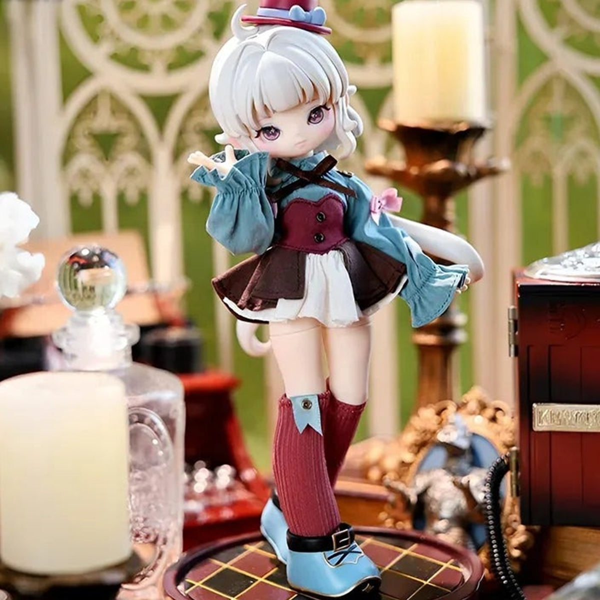 MISYA Museum Of The Weird Series 1/8 Scale BJD Blind Box - Burgundy outfit design detail; random design not guaranteed