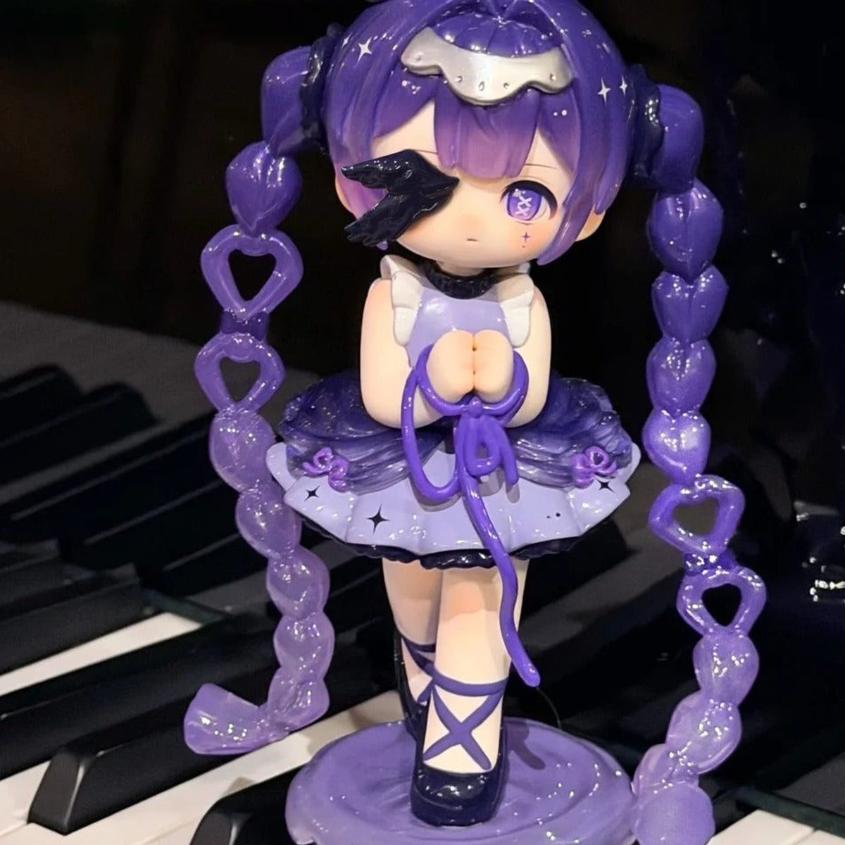 Miya Heart's Limit Series Figure Blind Box - Purple figure design detail; upper headpiece cropped; random design not guaranteed; display props not included