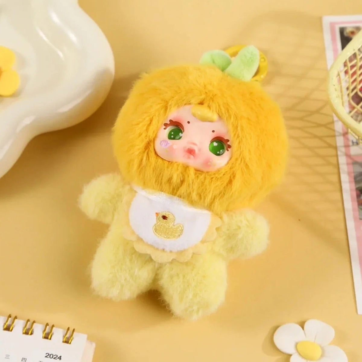 MM Milk Candy Cololful Fruit Series Plush Pendant Blind Box - Complete yellow fruit plush pendant example; display props not included; random design not guaranteed