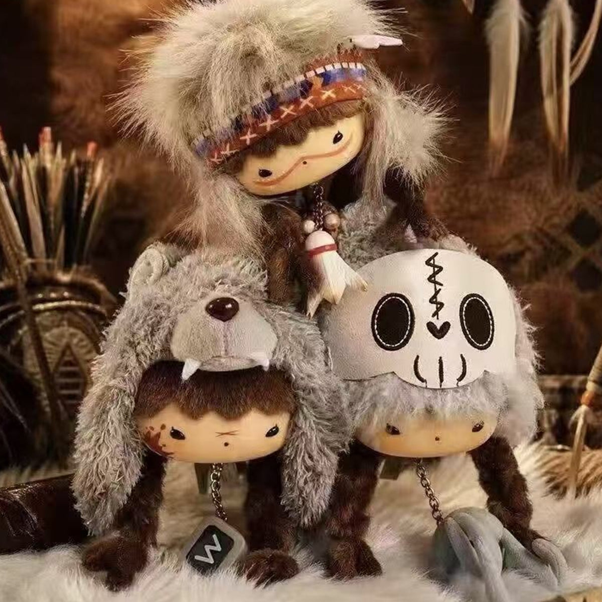MMPIG Maomugu Adventure Series Plush Pendant Blind Box - Adventure pendant comparison with complete lower hood examples; random design not guaranteed