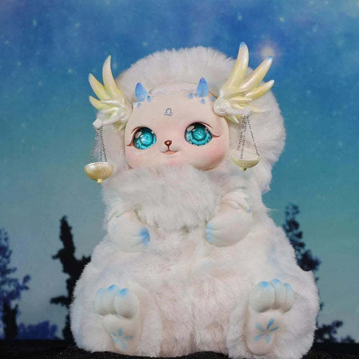 MOBO STAR-Secrets of the Forest Constellation Plush Dolls, Blind Box - White complete plush example from another angle; random design not guaranteed