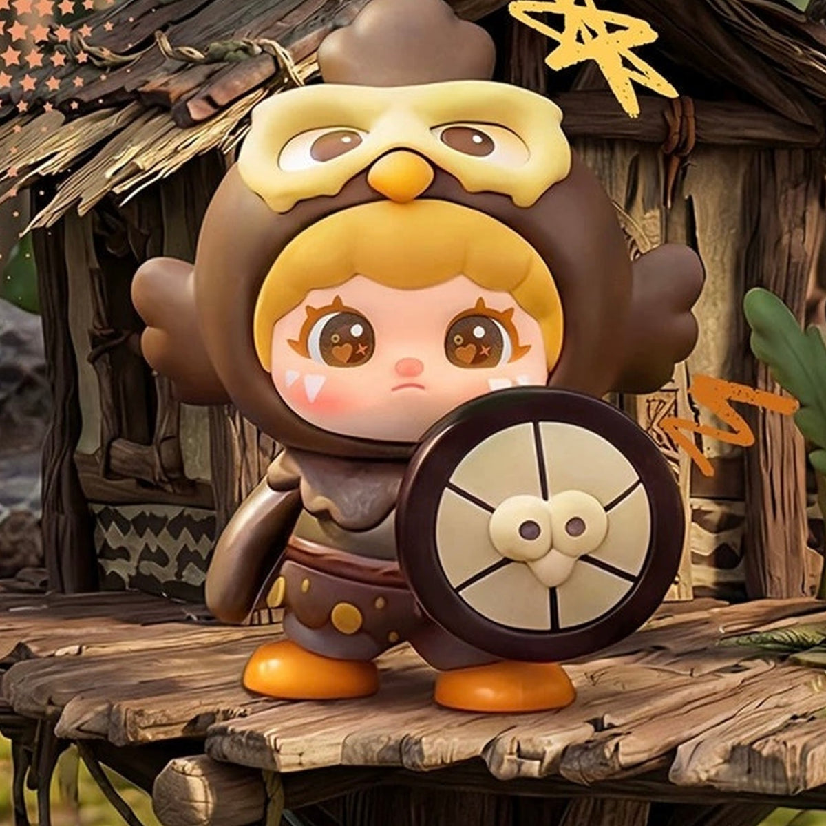 Mochi Coo Coo Guardians Series Vinyl Figure Blind Box - Shield design example; random design not guaranteed