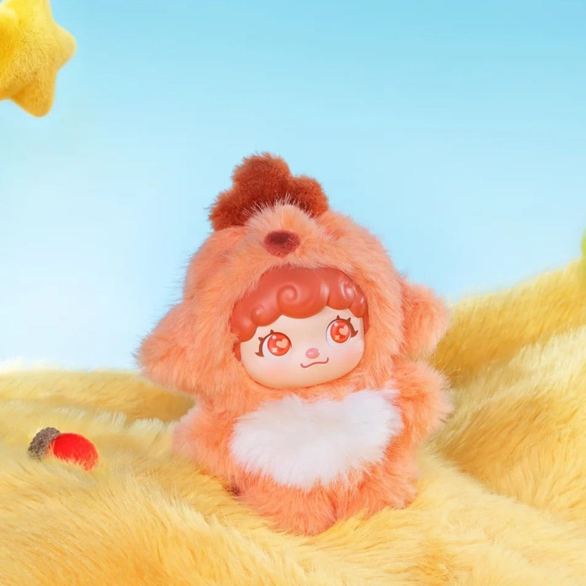 Mochi Little Monster Series Plush Pendant Blind Box - Complete orange plush pendant body; display props not included; random design not guaranteed