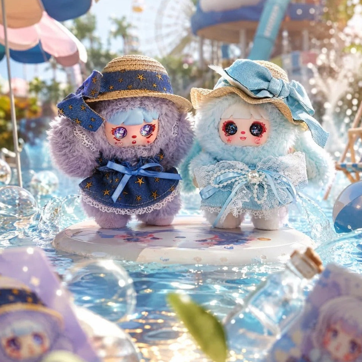 Mocici Confession Series Plush Pendant Blind Box - Two complete blue plush pendant examples; display props not included; random design not guaranteed
