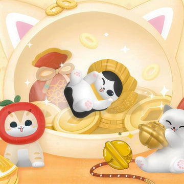 Mofusand Fortune Cat Series Mini Figure Blind Box - Series display with complete central mini cat figures and outer edge cropped; random design not guaranteed