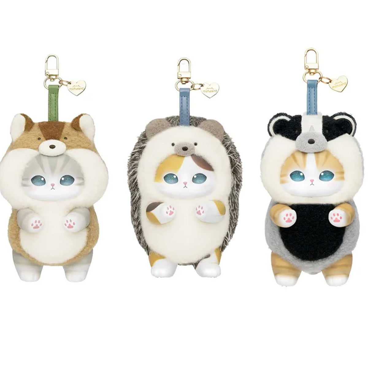 Mofusand Kiramekko Nordic Kittens Series Vinyl Plush Pendant Blind Box - Complete three vinyl plush pendant examples on white background; random design not guaranteed
