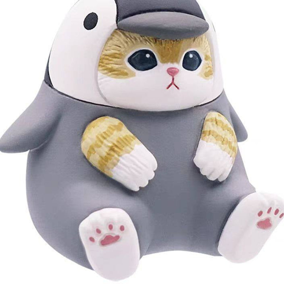 Mofusand Marine Life Sitting Figure Blind Box - Penguin-costume cat figure detail with upper and outer foot edges cropped; random design not guaranteed