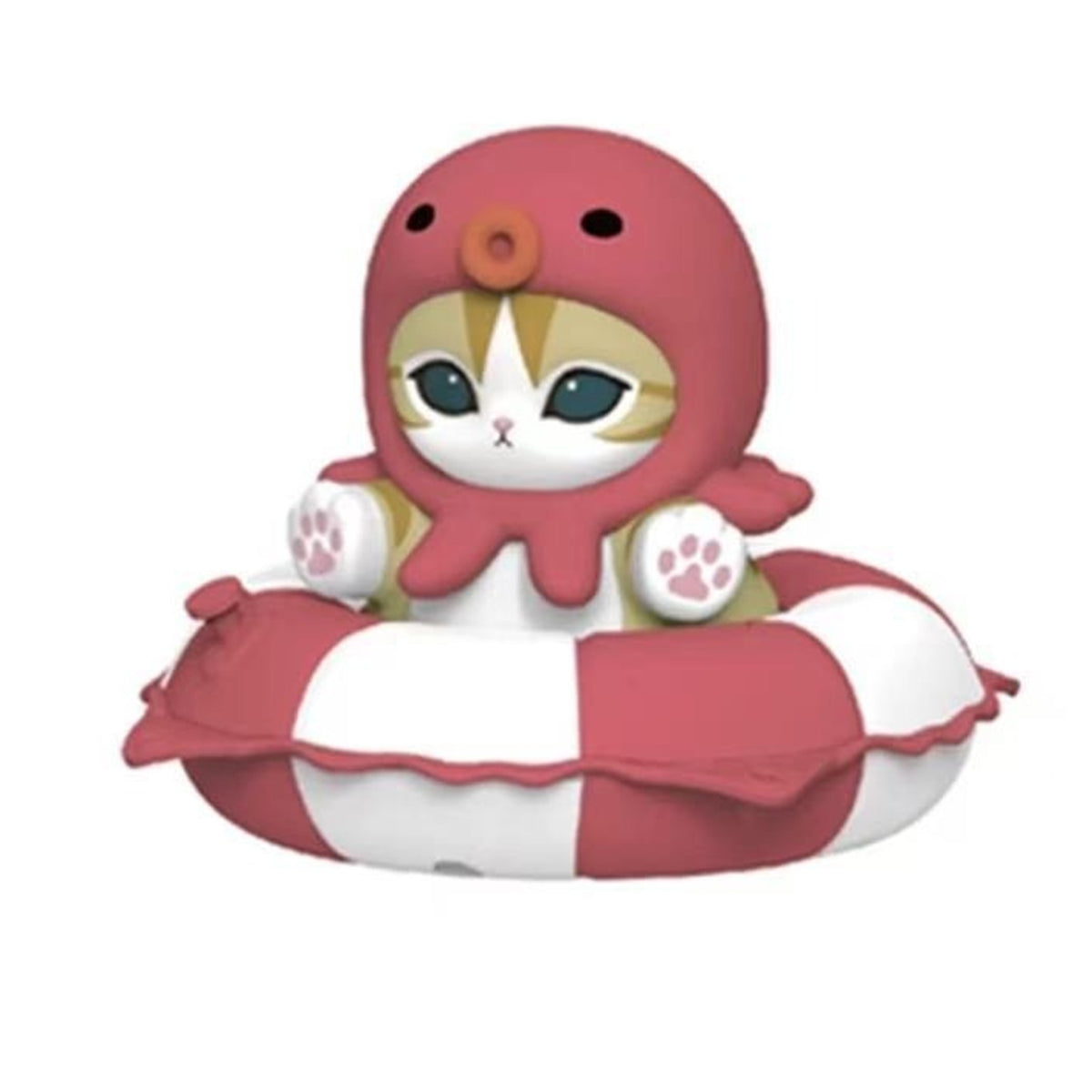 Mofusand Swimming Ring Series Figure Blind Box - Pink octopus hat design example; random design not guaranteed
