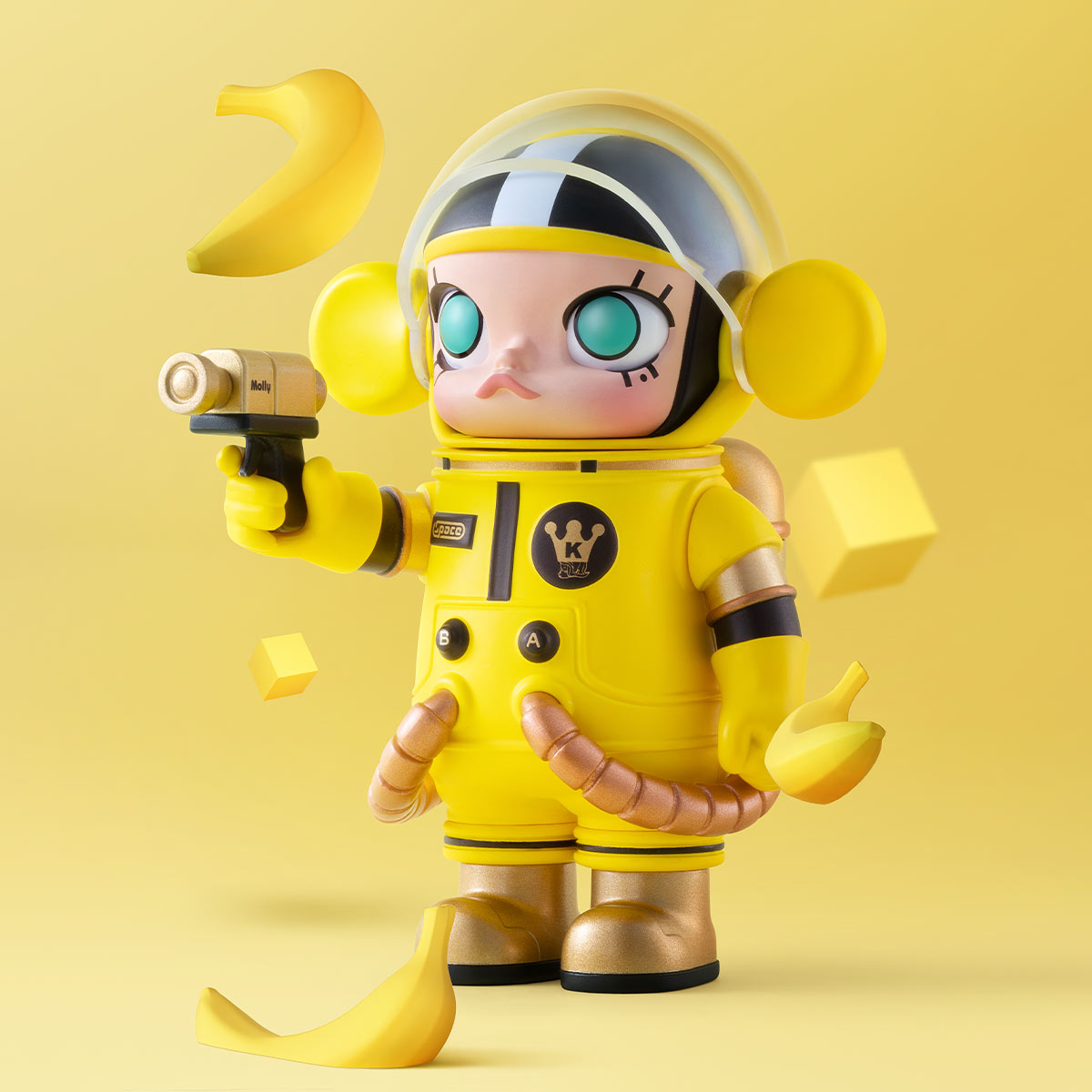 Banana 2017 design example from MEGA SPACE MOLLY 100% Series 2; random box does not guarantee this design; decorative bananas are scene props